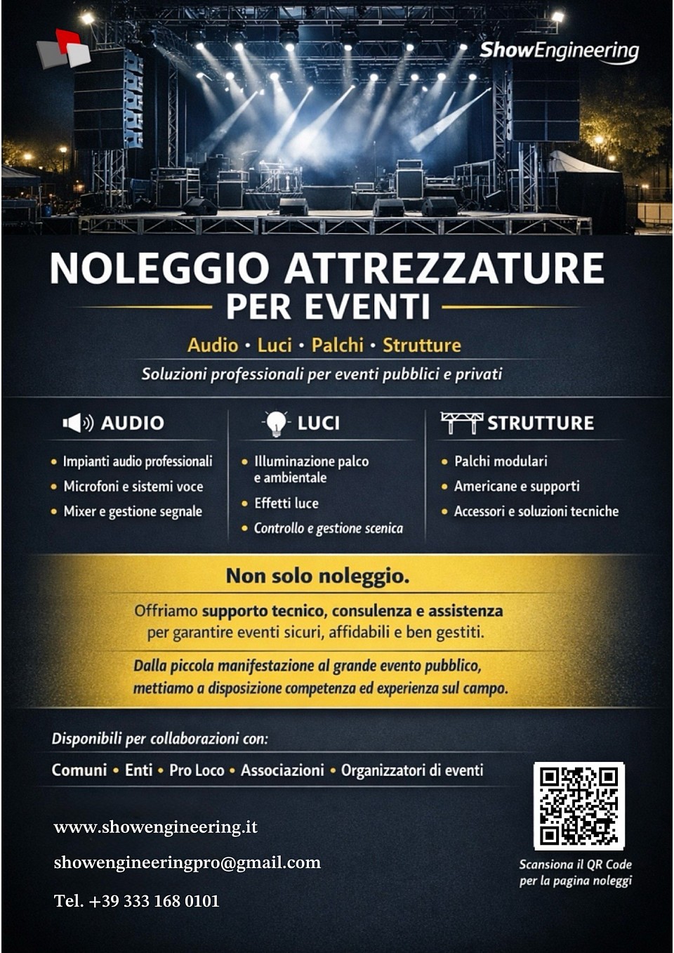 Noleggio attrezzature spettacoli